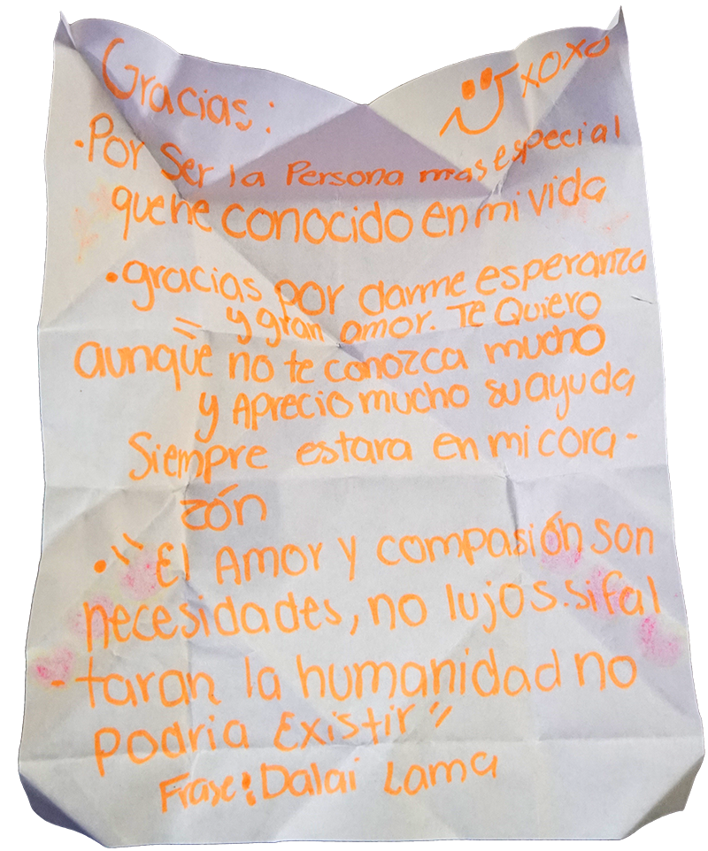 Letter from Monica